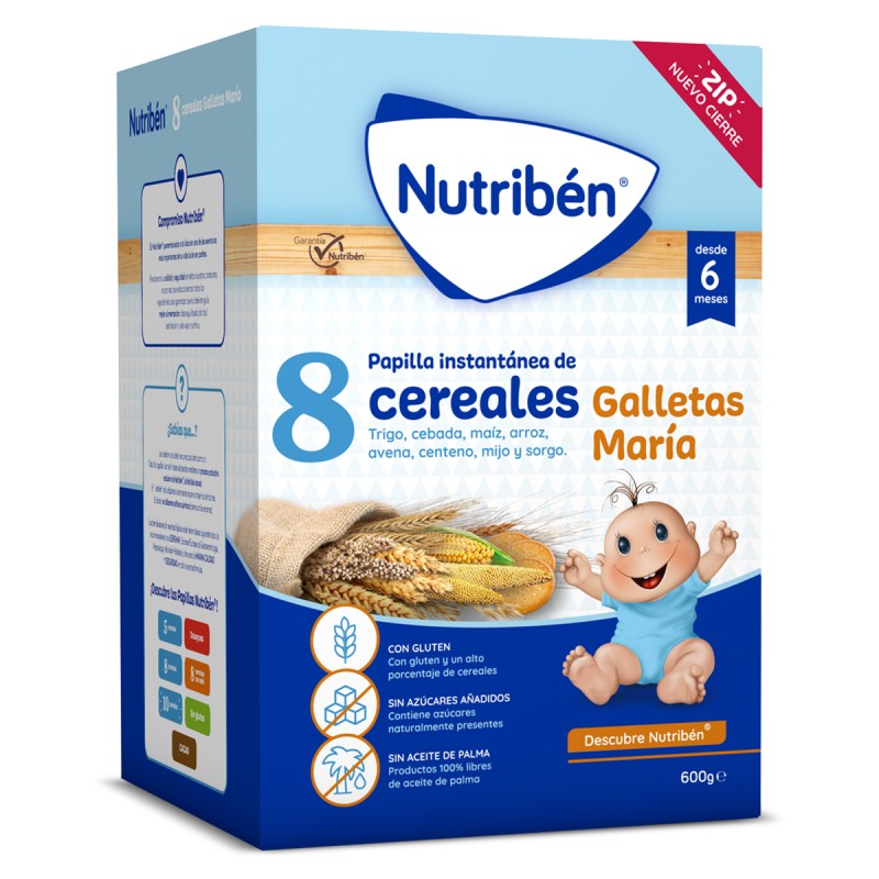 Papilla 8 Cereales Galletas María Nutriben 600gr - La Farmacia de Alba